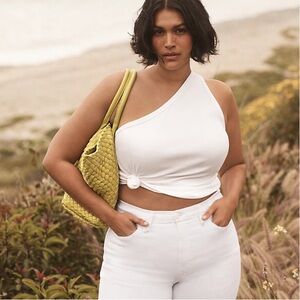 NWT Anthropologie Pilcro The Zeda Ribbed One Shoulder Top